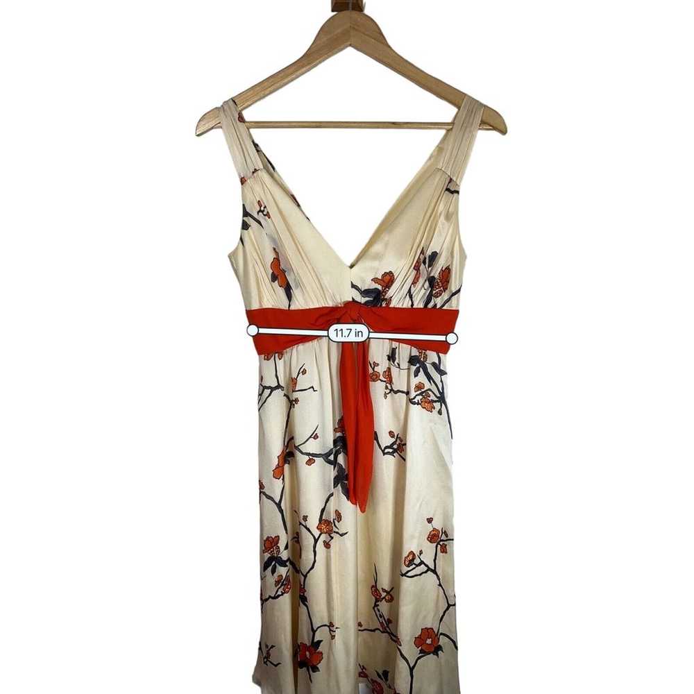 Kay Unger New York Sleeveless V Neck Floral rust … - image 7