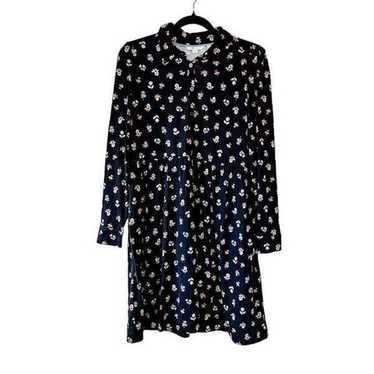 Boden Long Sleeve Black Floral Dress, Size 8R