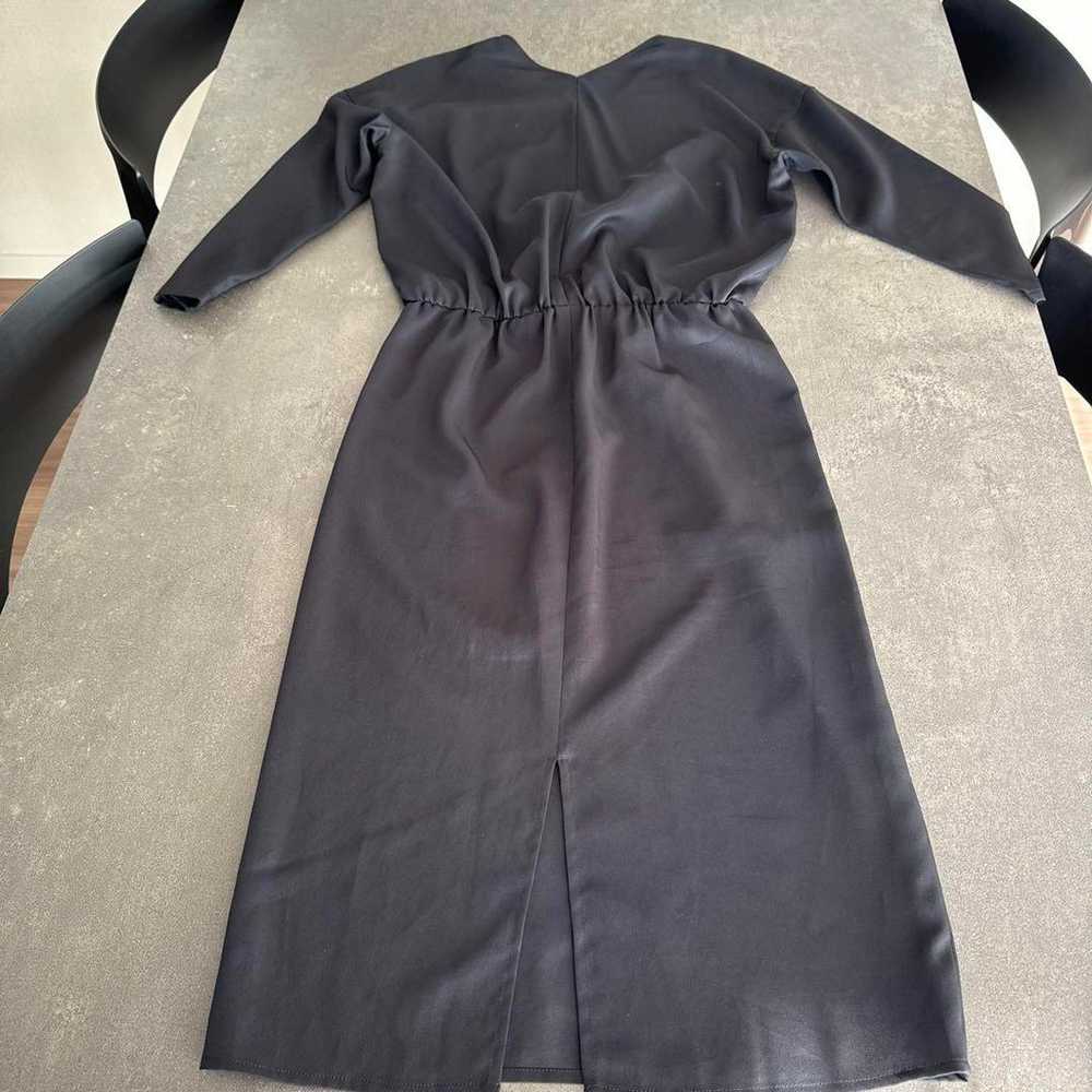 23区 Black Long-Sleeved Knee-Length Dress - image 3