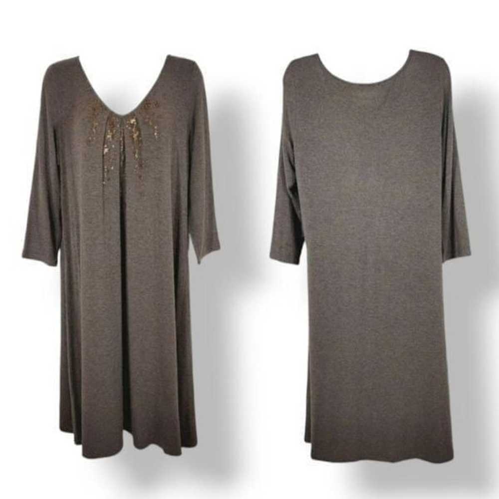 Eileen Fisher Sequin and Beaded Italian Yarn Dres… - image 2