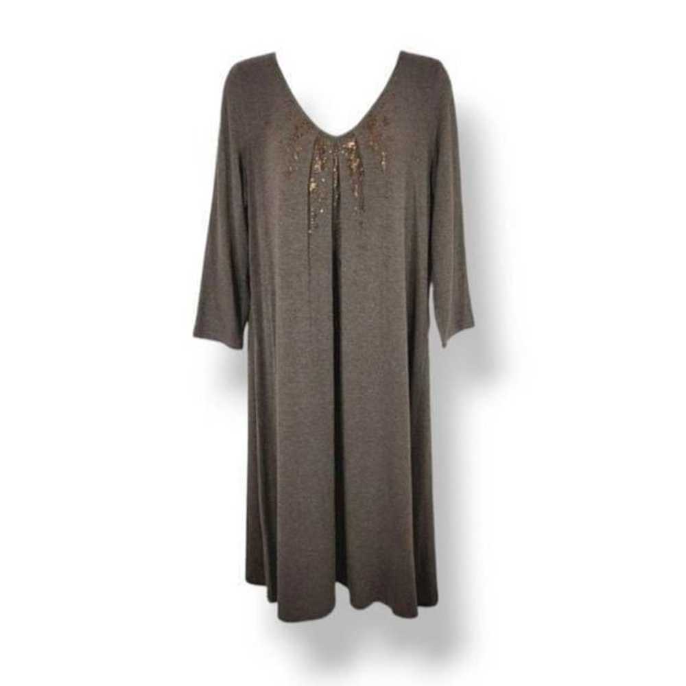 Eileen Fisher Sequin and Beaded Italian Yarn Dres… - image 3