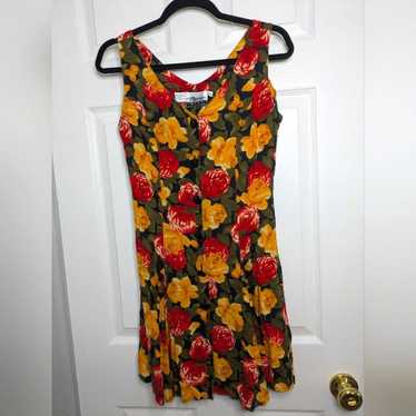 Vintage 90s Floral Dress Marnie West Size Small - image 1