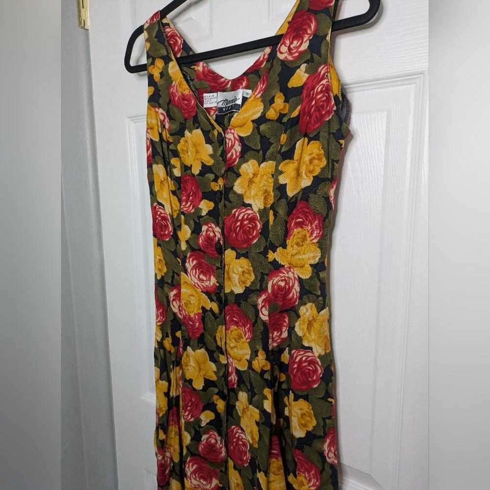 Vintage 90s Floral Dress Marnie West Size Small - image 2