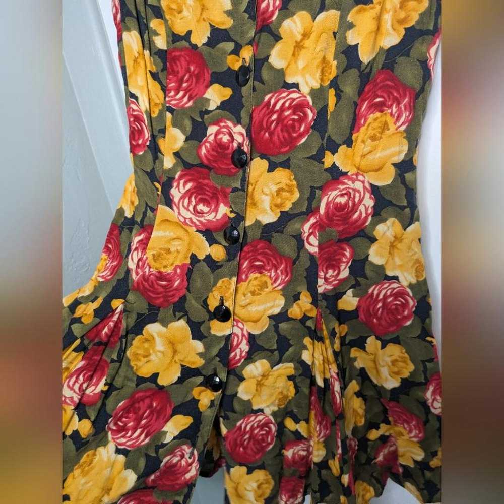 Vintage 90s Floral Dress Marnie West Size Small - image 3