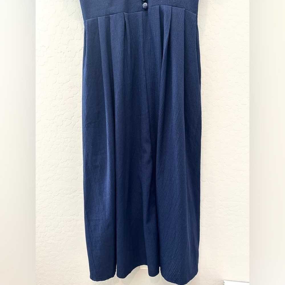 KATHIE LEE | Vintage Retro Navy V-Neck Pleated Sh… - image 4