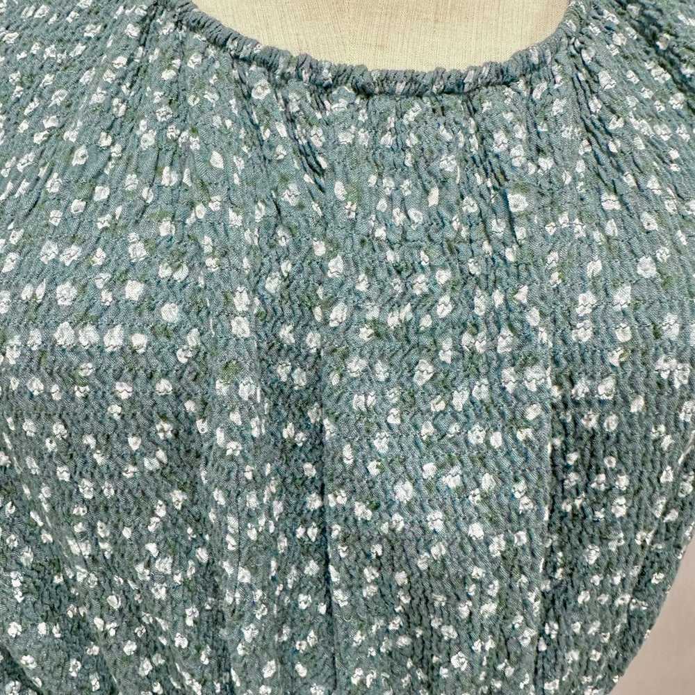 Vintage 90s Debra Martin Floral Smocked Top Dolma… - image 12