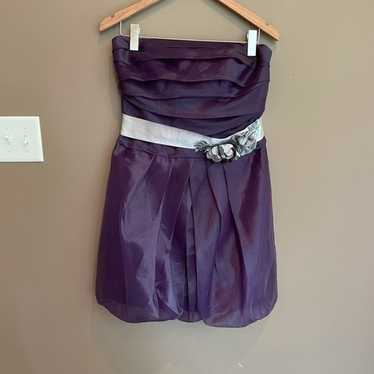 White by Vera Wang Strapless Tulle Dress Purple 12