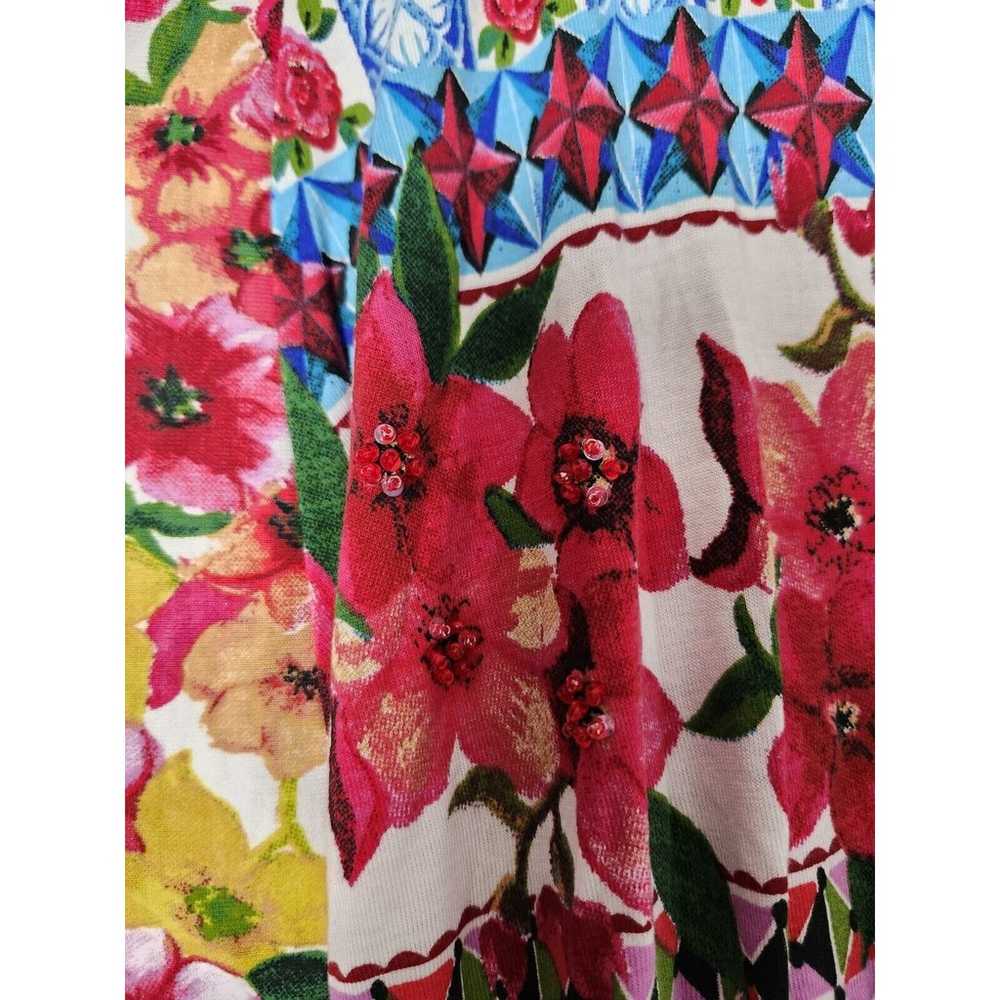 Desigual Leyla Dress Size XL Colorful Floral V-Ne… - image 5