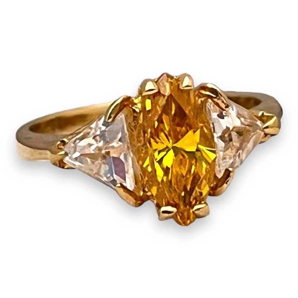 Vintage Ring Size 7 Yellow Cubic Zirconia Accents… - image 10