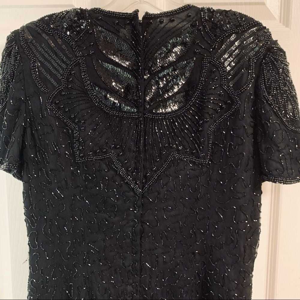 Vintage Adrianna Papell AP Ltd black beaded eveni… - image 3