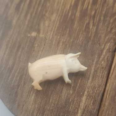 Piggy pig charm farm folksy pendant bead laces th… - image 1