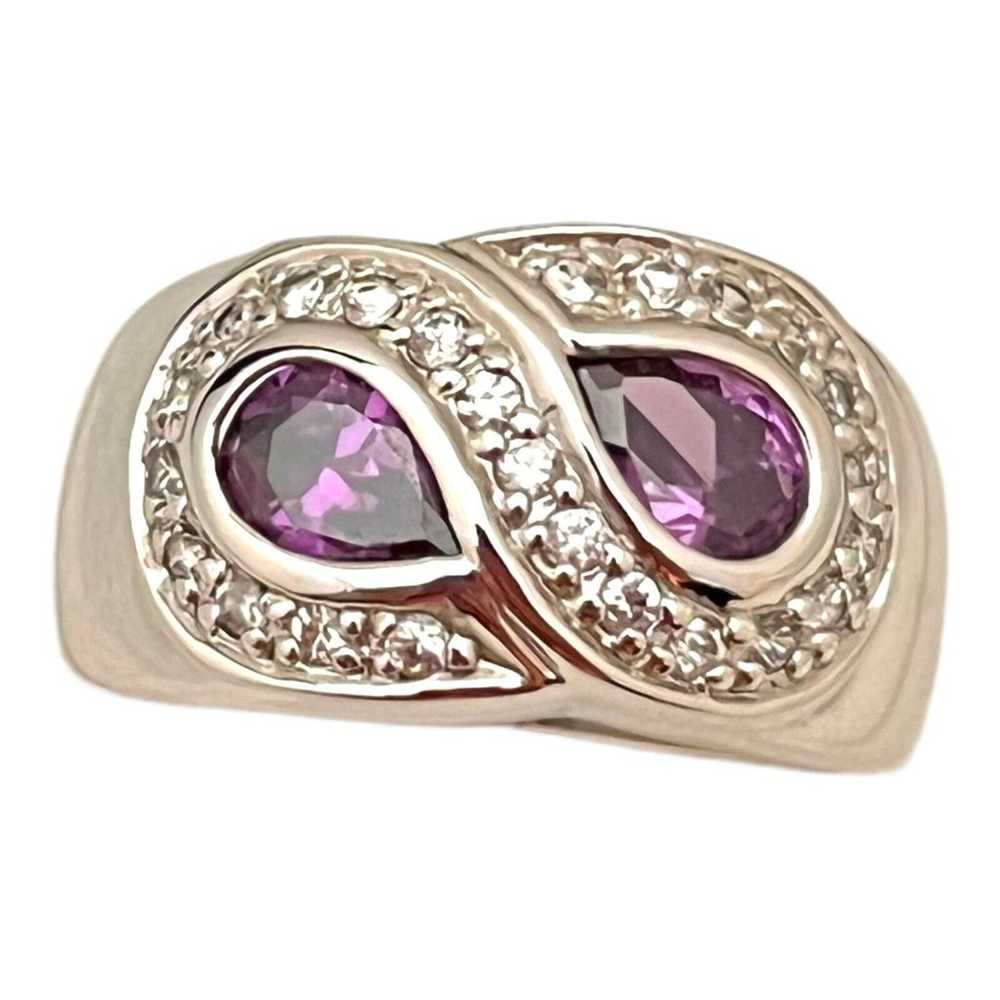 Vintage Sterling Silver UNCAS Ring Amethyst Cubic… - image 3