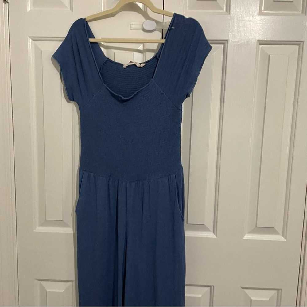 Soft Surroundings Blue Chambray Smocked Wide Leg … - image 3