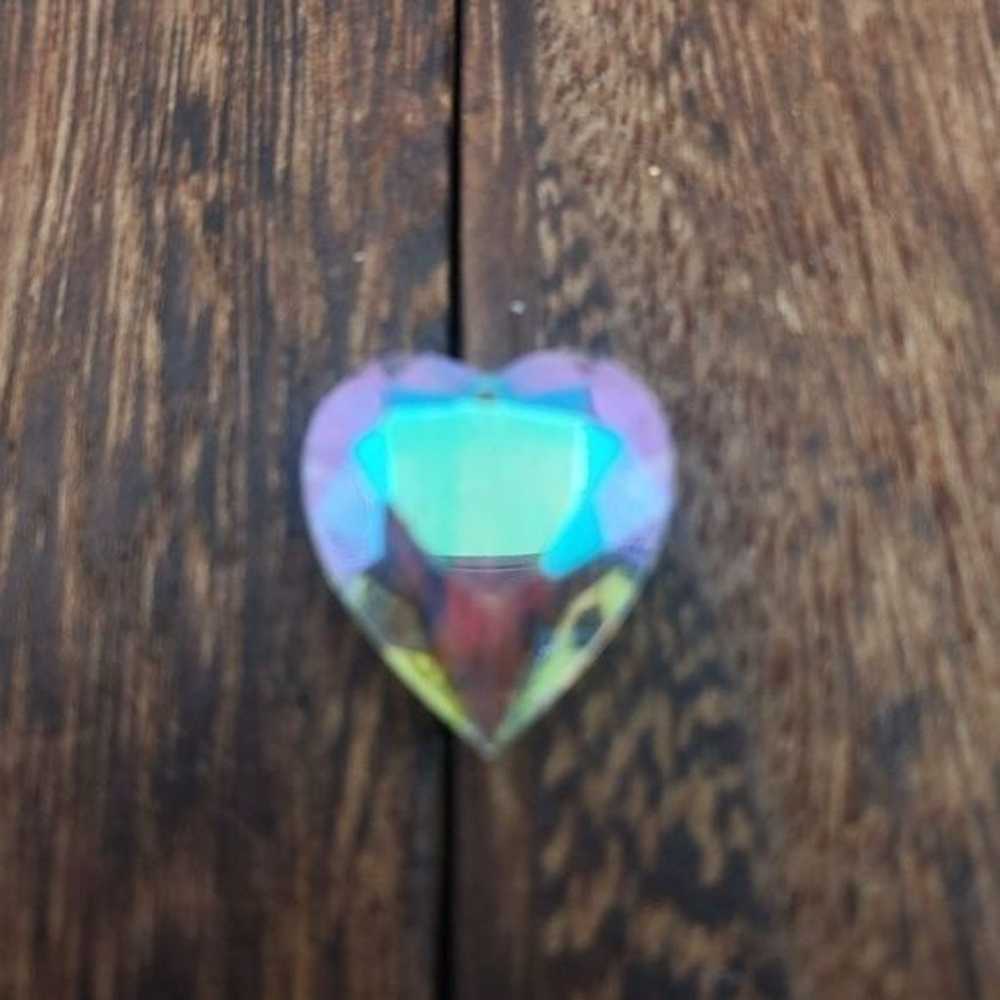 Aurora borealis heart bead charm pendant - image 1