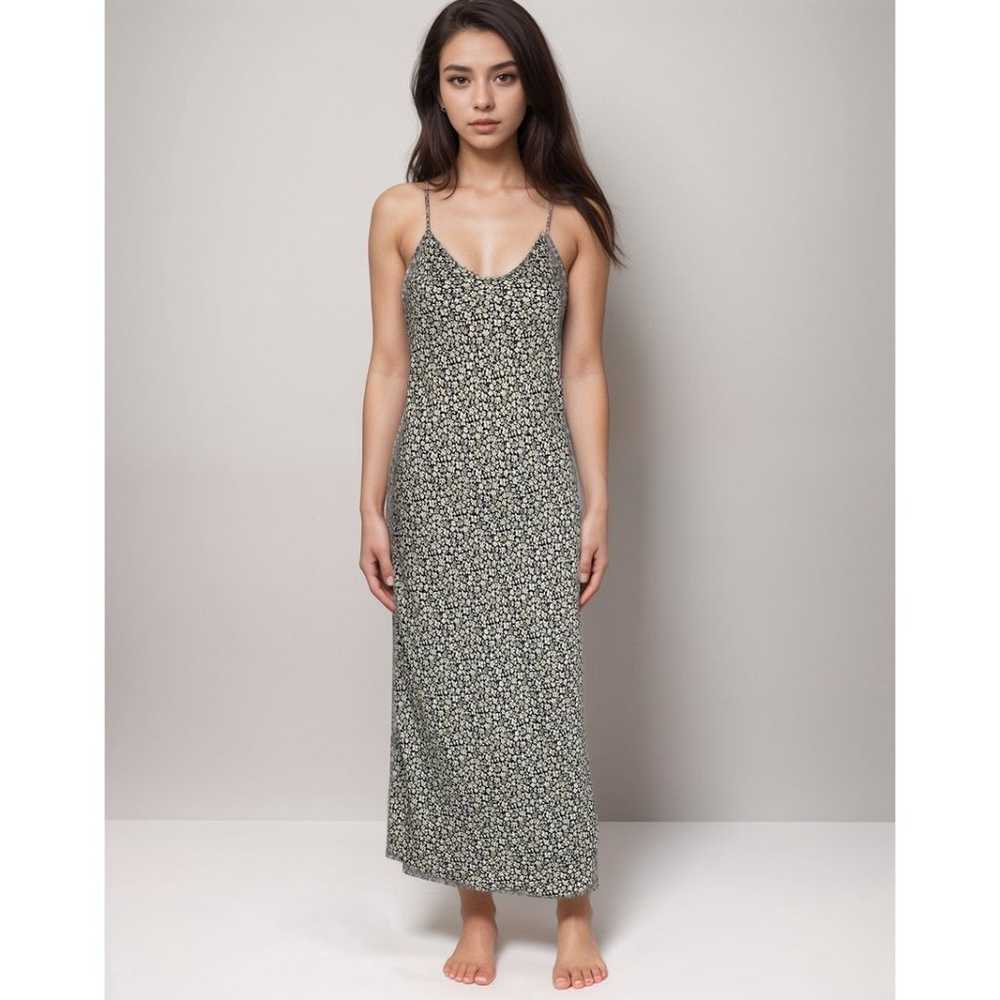 AllSaints Slip Dress Women Sz 4 Floral Satin Midi… - image 1