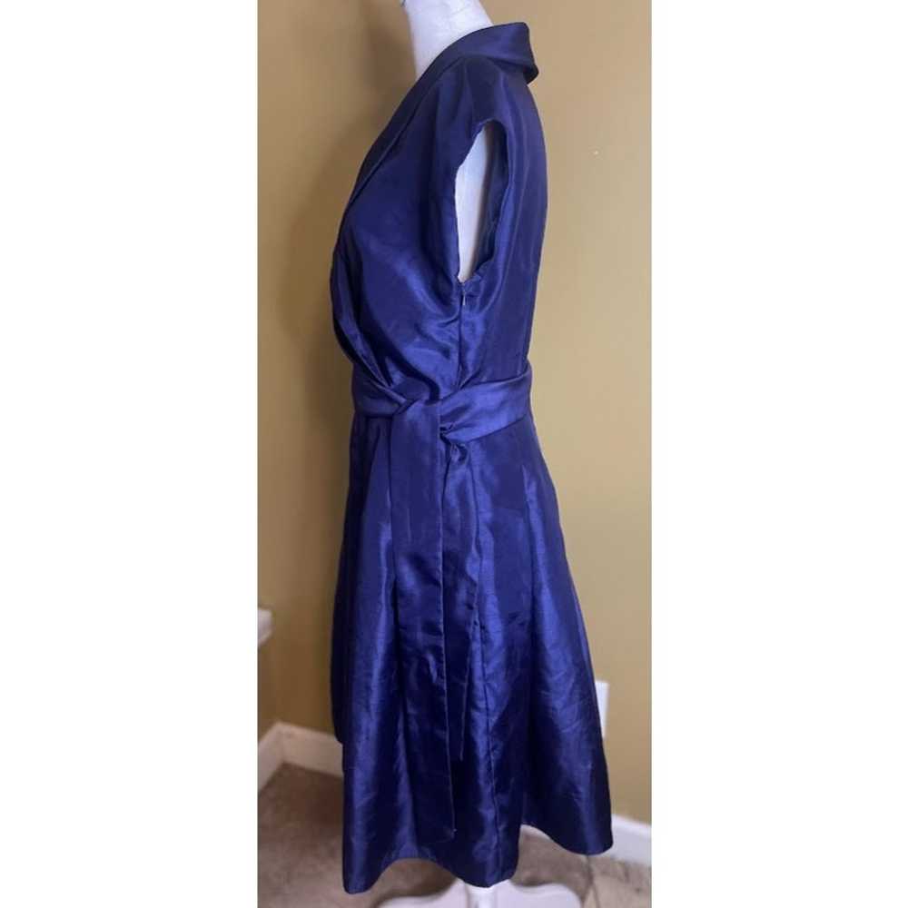 Jones Wear Dress Blue Silk Look Faux Wrap Cocktai… - image 3