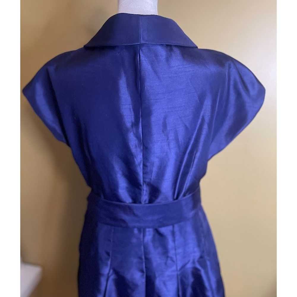 Jones Wear Dress Blue Silk Look Faux Wrap Cocktai… - image 5