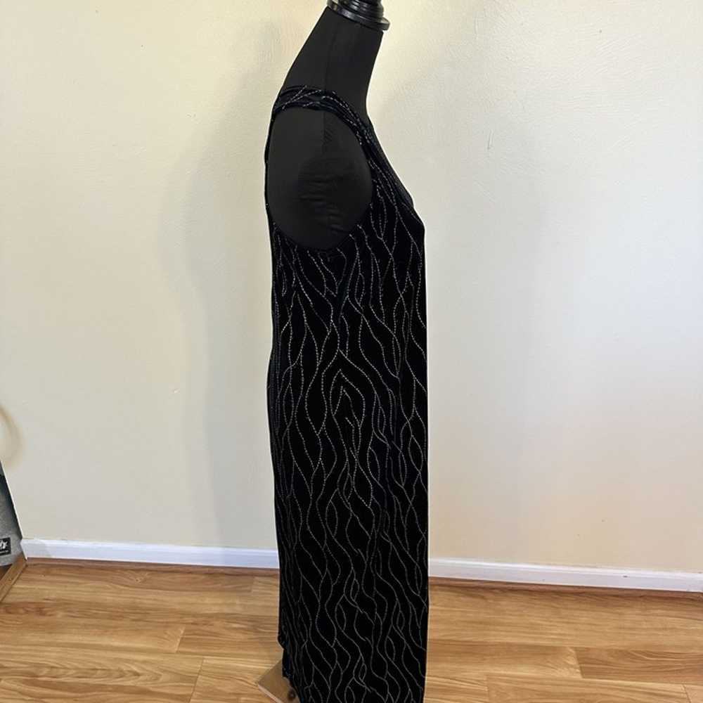 Vtg Y2K Ronni Nicole Black Velvet Womens Maxi Dre… - image 10