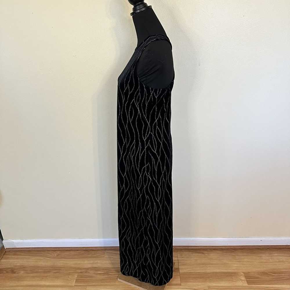 Vtg Y2K Ronni Nicole Black Velvet Womens Maxi Dre… - image 7