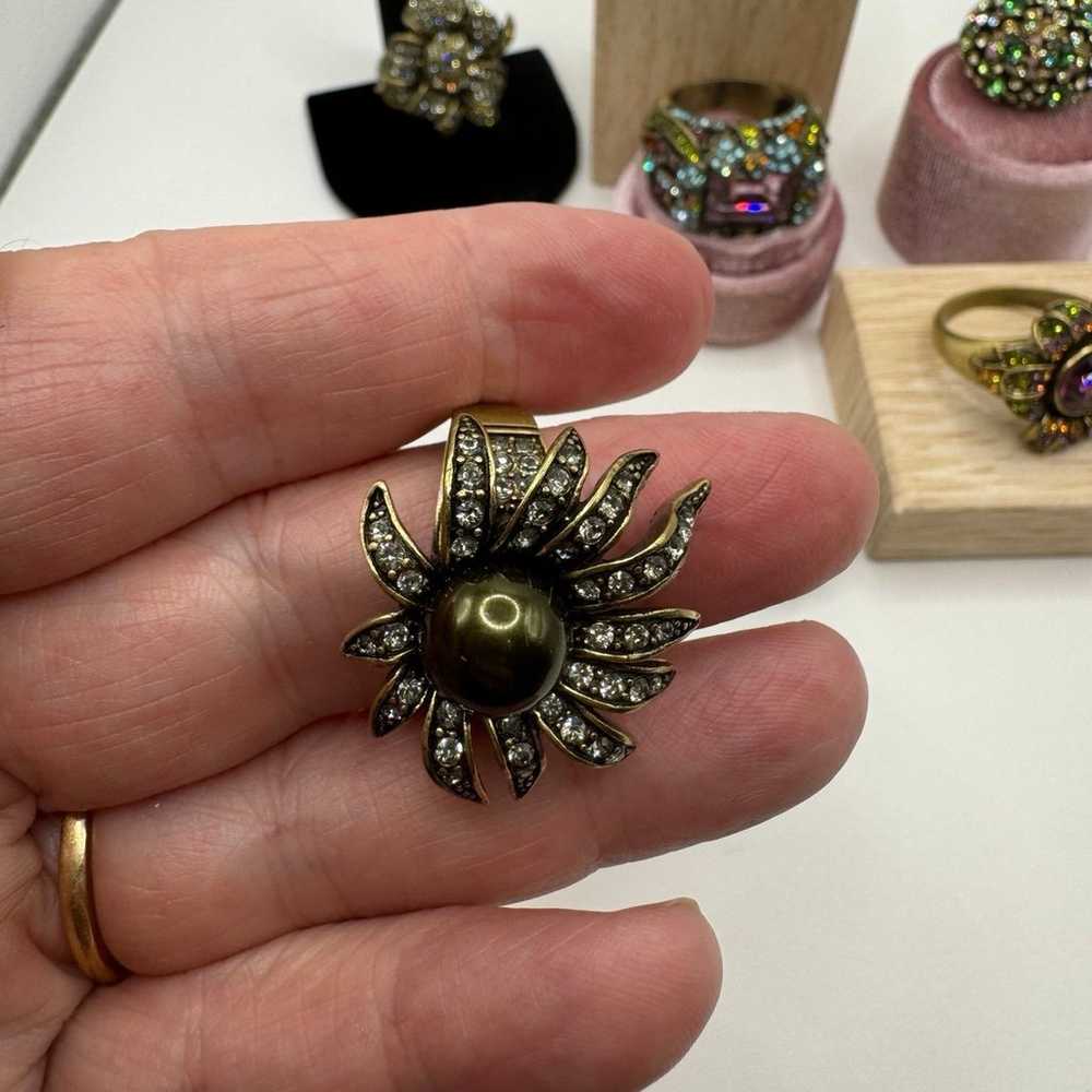 Lot of 9 Heidi Daus Statement Rhinestone Rings - image 5