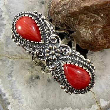 Carolyn Pollack Sterling Silver 2 Pear Red Jasper… - image 1