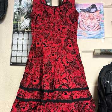 Hot Topic red velvet, and satin Dress