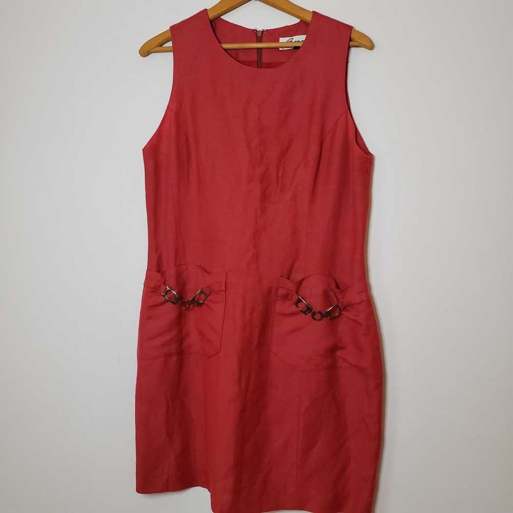 Barami Viscose Linen Rust Colored Sleeveless Shif… - image 1