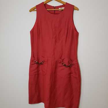 Barami Viscose Linen Rust Colored Sleeveless Shift