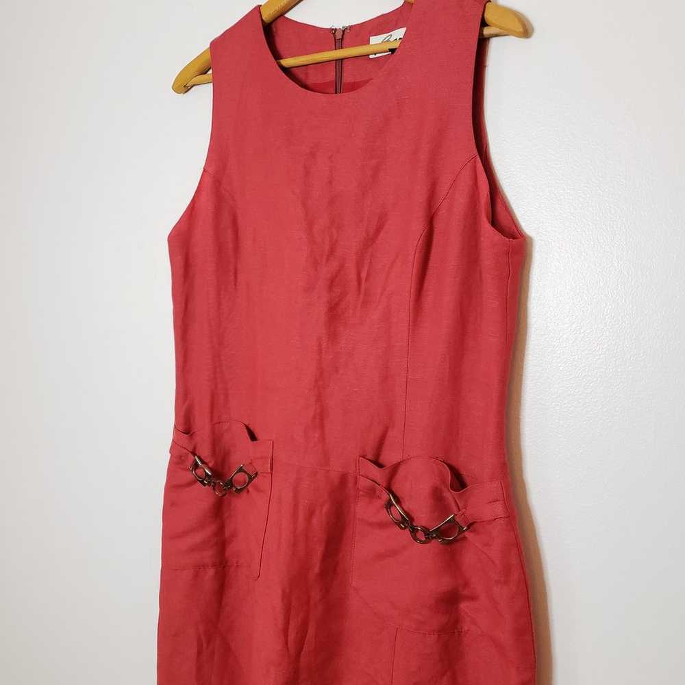 Barami Viscose Linen Rust Colored Sleeveless Shif… - image 2