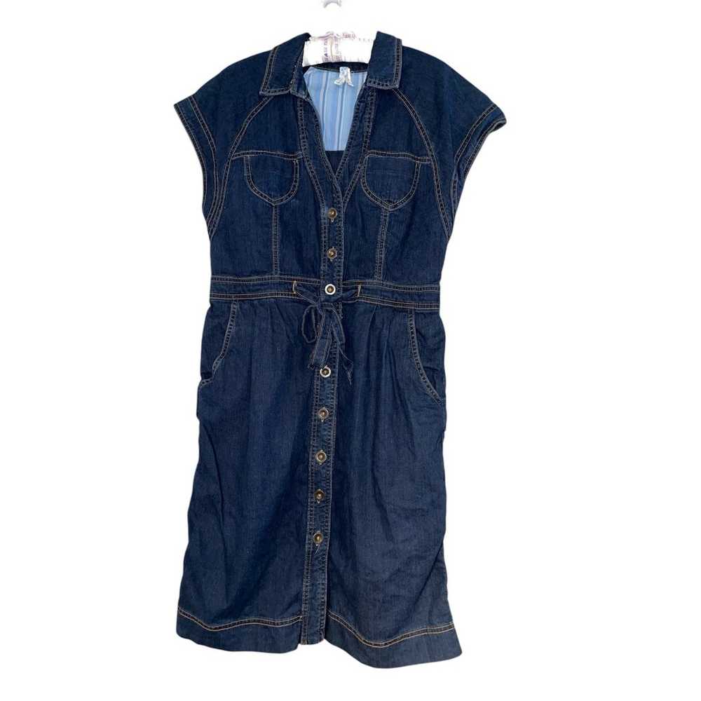 Anthropologie Maeve Button Front Denim Belted Wai… - image 1