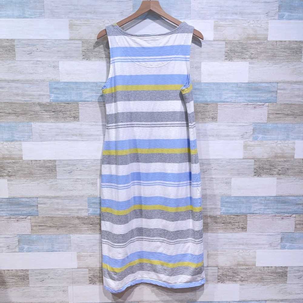 Joules Striped Midi Tank Dress White Blue Sleevel… - image 4