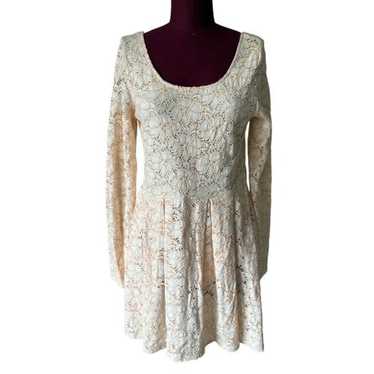 Free People Rose Garden Eyelet Lace Pleated Mini … - image 1