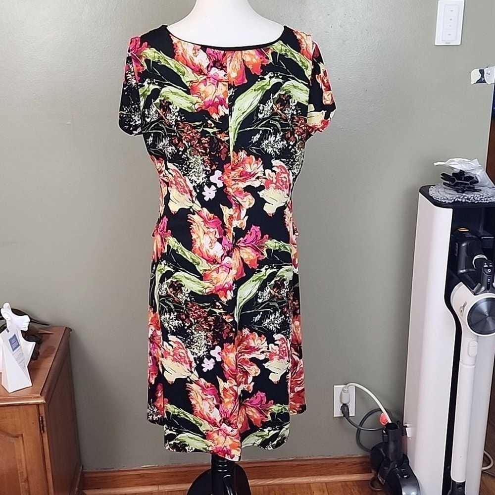 B-Slim NY Collection Floral Dress Size X-Large Fa… - image 10