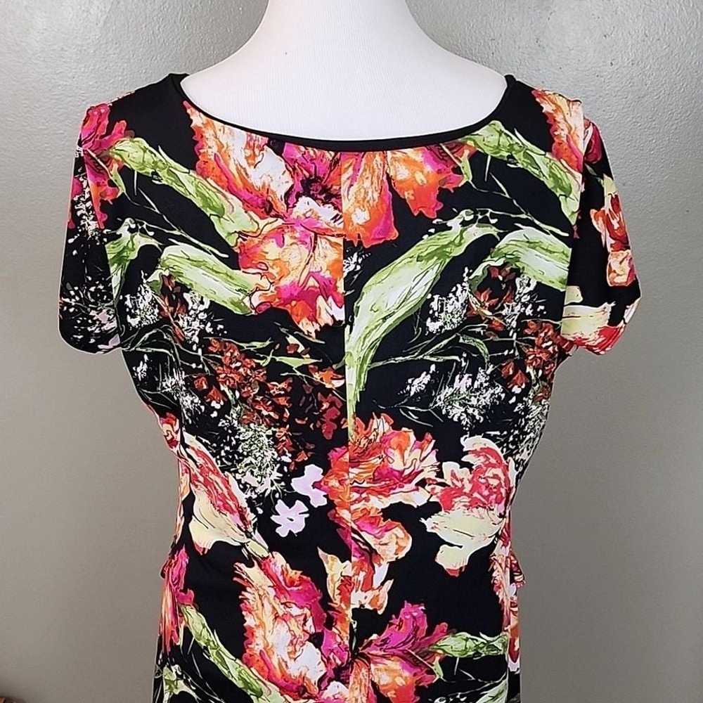 B-Slim NY Collection Floral Dress Size X-Large Fa… - image 11