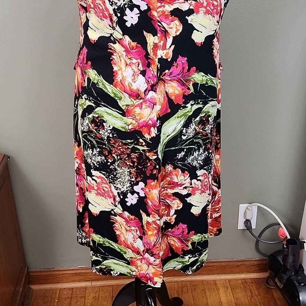 B-Slim NY Collection Floral Dress Size X-Large Fa… - image 12