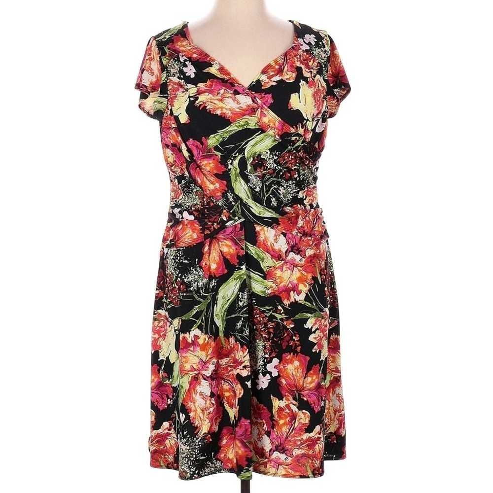 B-Slim NY Collection Floral Dress Size X-Large Fa… - image 1