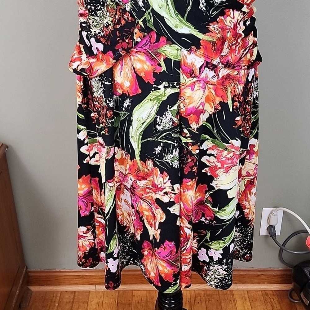 B-Slim NY Collection Floral Dress Size X-Large Fa… - image 4