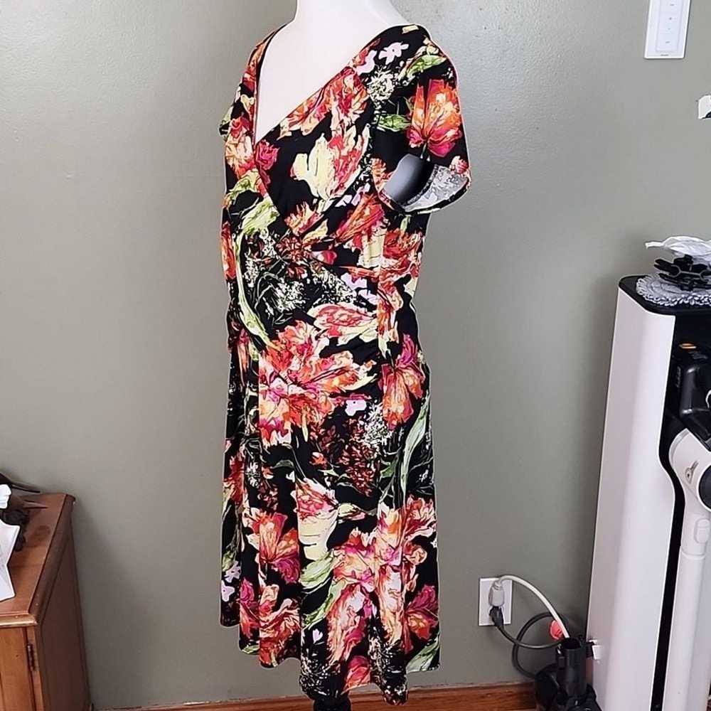 B-Slim NY Collection Floral Dress Size X-Large Fa… - image 5