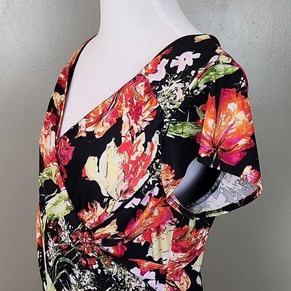 B-Slim NY Collection Floral Dress Size X-Large Fa… - image 8