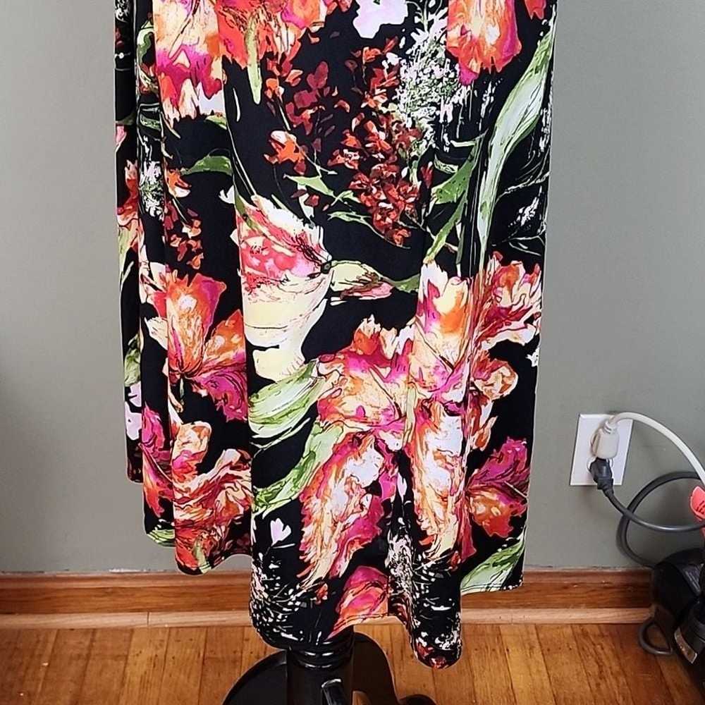 B-Slim NY Collection Floral Dress Size X-Large Fa… - image 9