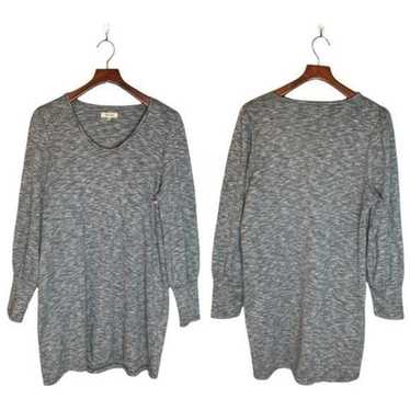 Madewell Sweater Dress Heathered Gray Puff Sleeve - image 1