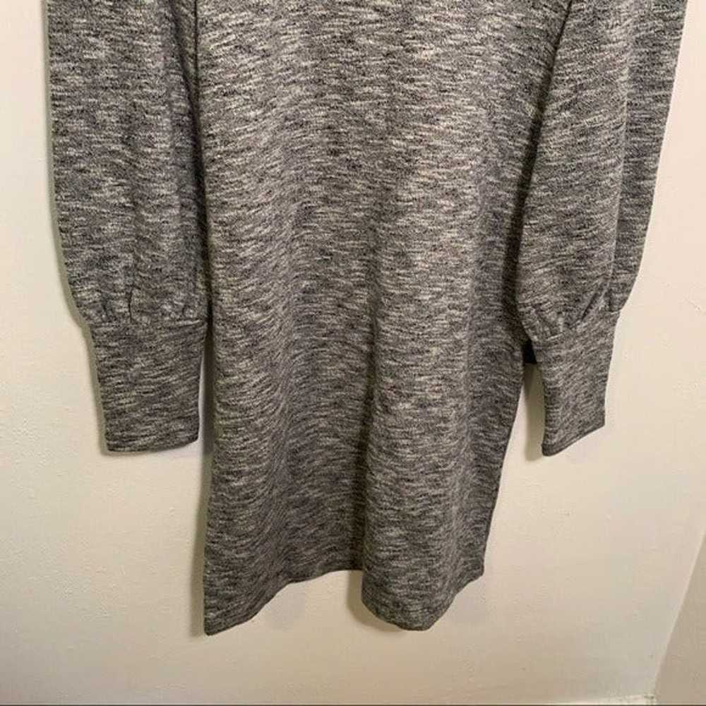 Madewell Sweater Dress Heathered Gray Puff Sleeve - image 4