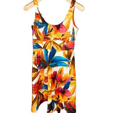 Evan Picone Women's Multicolored Tropical Print S… - image 1