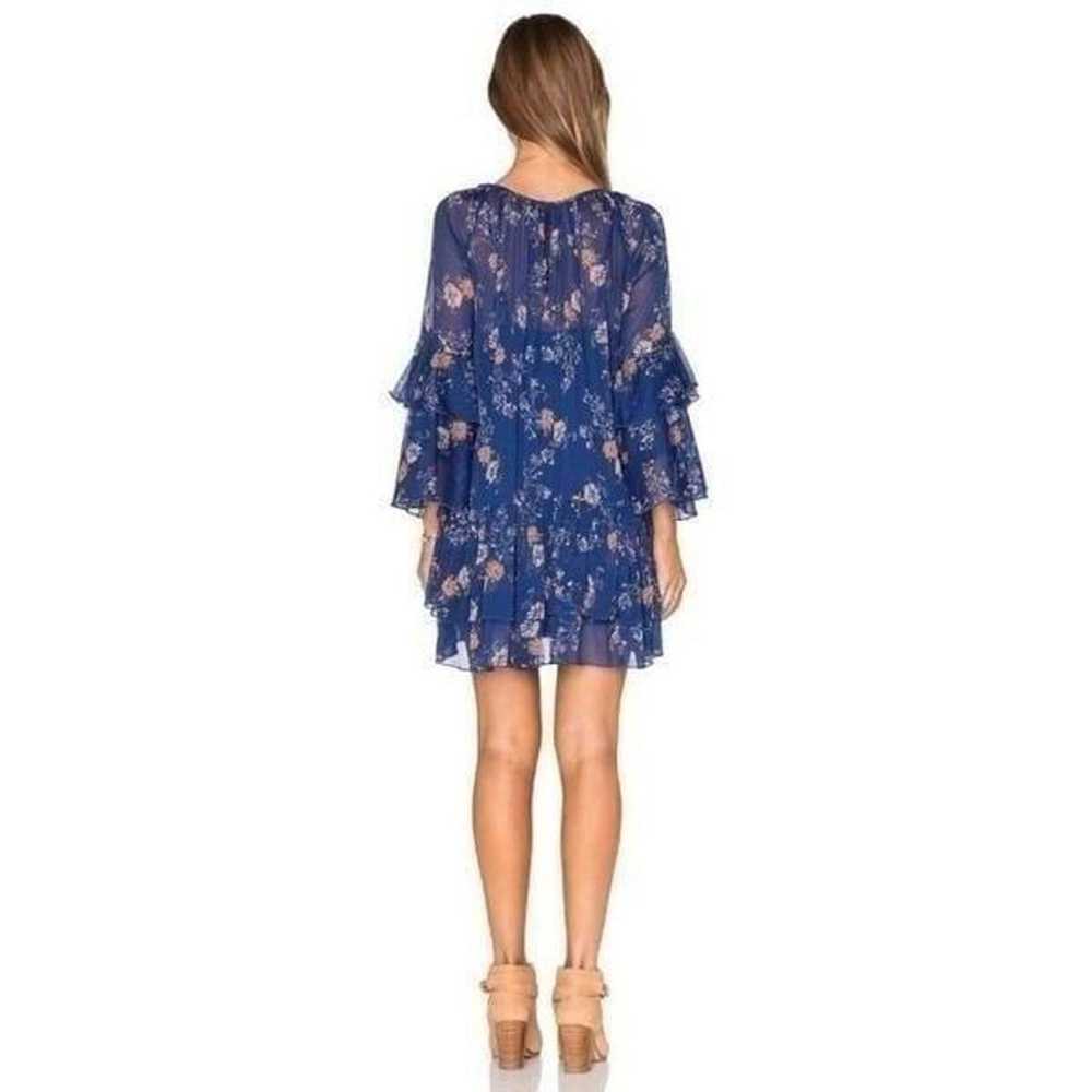 Free People Navy Blue Floral Sheer Sunsetter Bell… - image 7