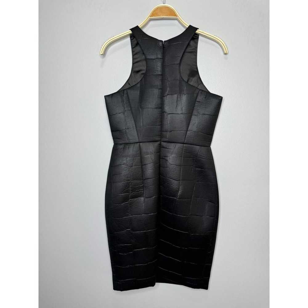 Milly Bodycon Dress Women Size 6 Black Vegan Croc… - image 6