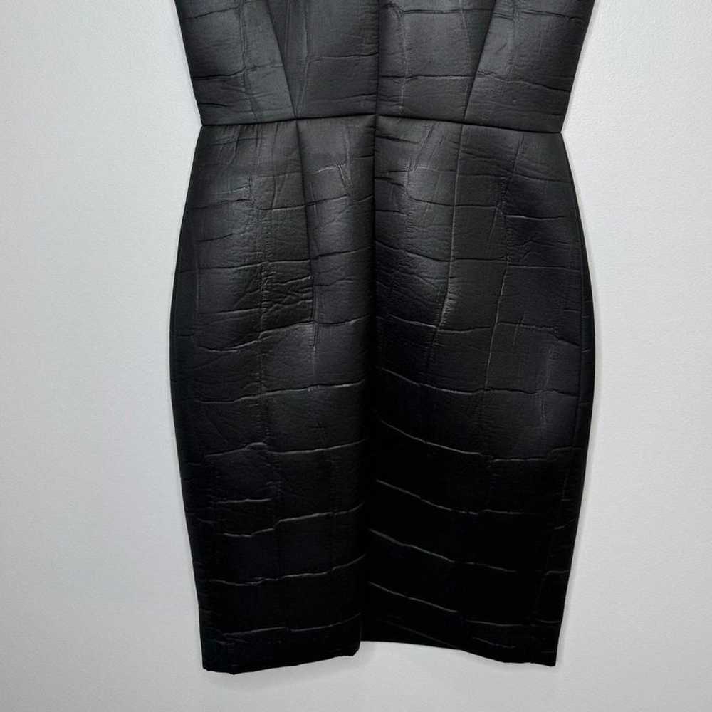 Milly Bodycon Dress Women Size 6 Black Vegan Croc… - image 8