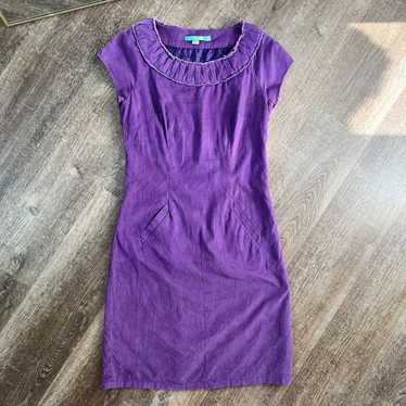 Boden corduroy purple shift dress