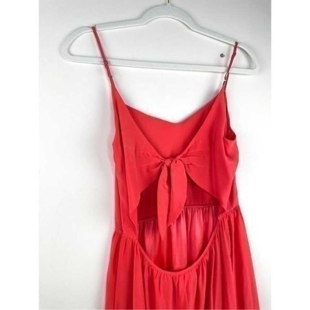 Parker Elana Dress Silk Coral Bright Bow Back Cut… - image 12