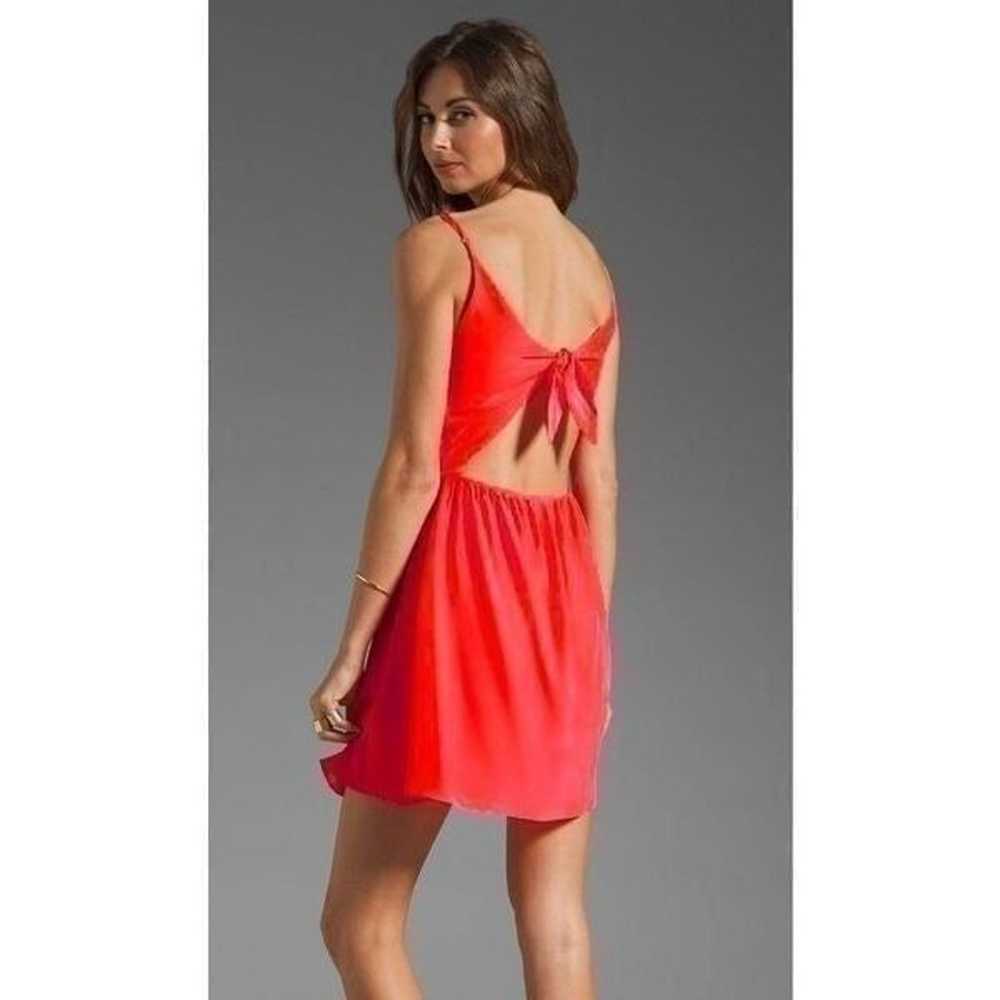 Parker Elana Dress Silk Coral Bright Bow Back Cut… - image 1