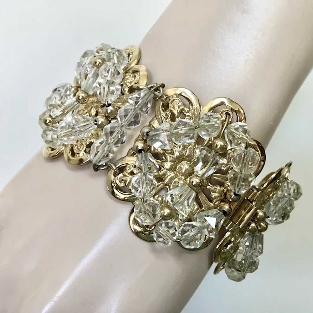 NAPIER Crystal Gold Tone Filigree Parure – Rare O… - image 9